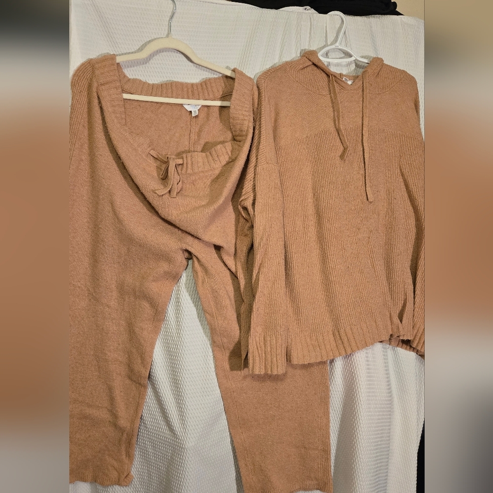 Time And True Tan Sweater Lounge Set Size XXL